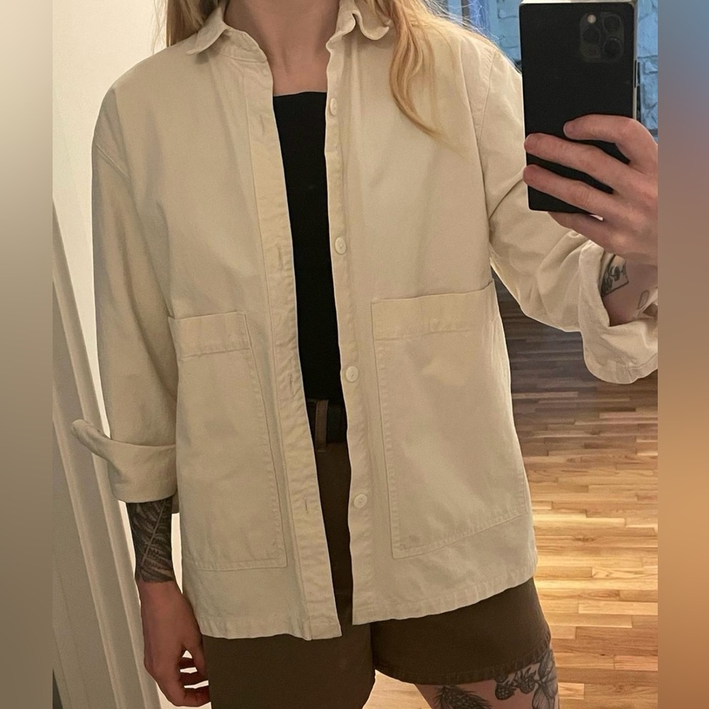 Ijji canvas work jacket in natural